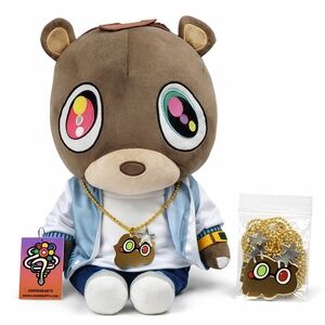 Graduation Bear Plush Kanye West Collectible NEW + Gold Chain Charm GREDEEE ARTS